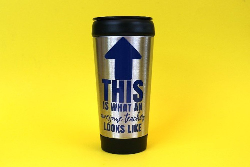 Reusable coffee cup for teachers