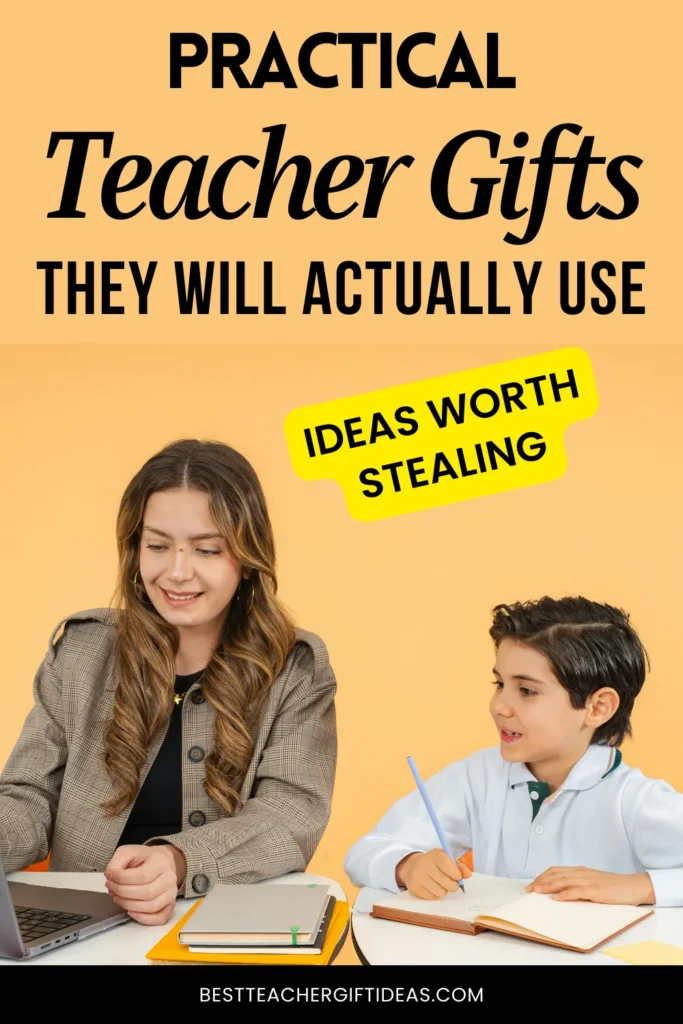 Teacher gifts they'll love: practical ideas for everyday use with students, featuring notebooks and teaching tools.